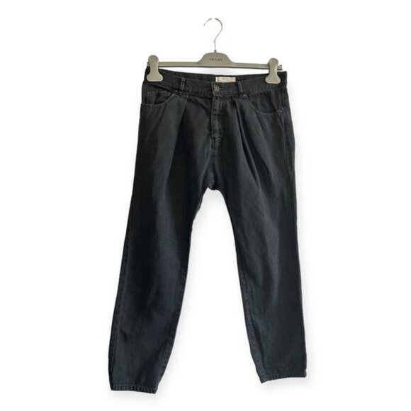 Nili Lotan Front Pleats Cotton Linen Cropped Pants, Size 0, - Picture 3 of 12